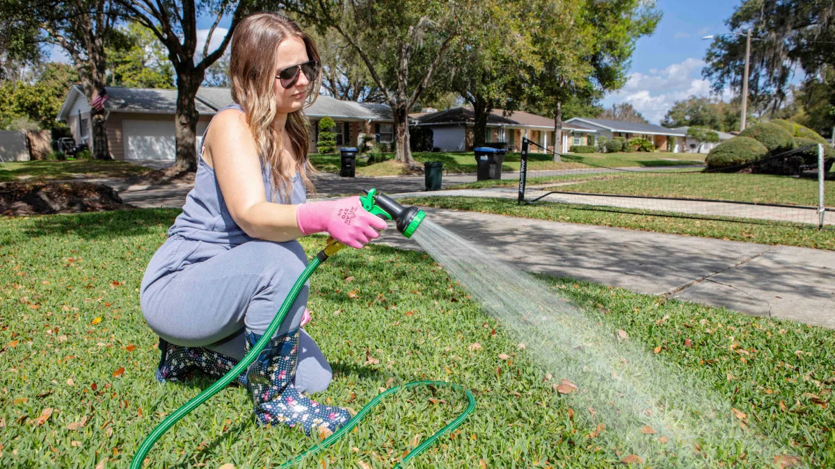 Soft Lay Flat Garden Hose - 50-Foot Hose Pipe Kit with 7 Nozzle Settings