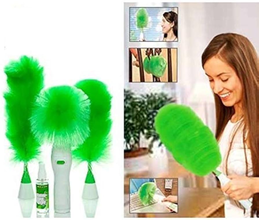 GO Duster - Motorized Rotating Feather Duster for Fast, Easy Dusting