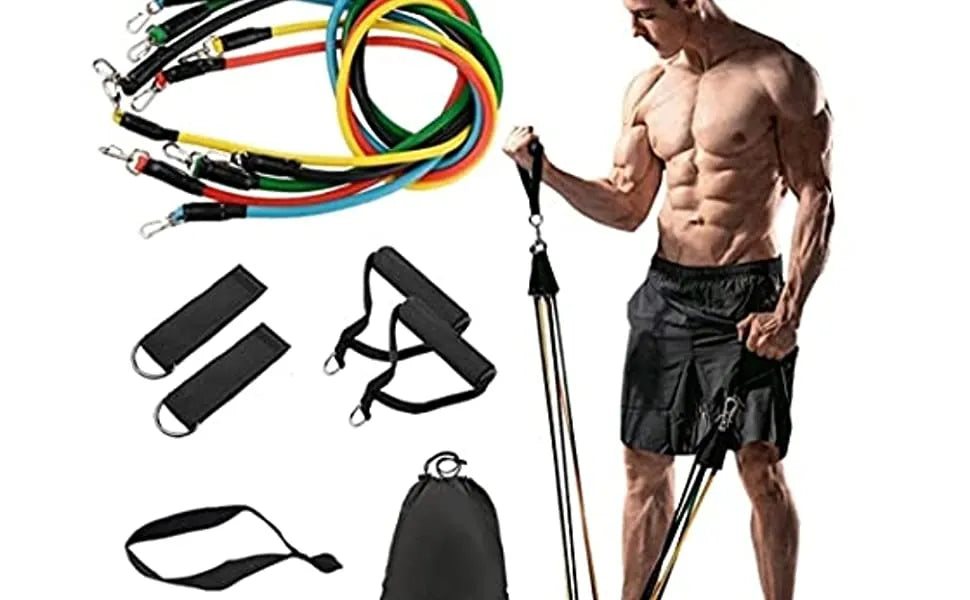 11-Piece Power Resistance Band Set for Strength Training and Fitness